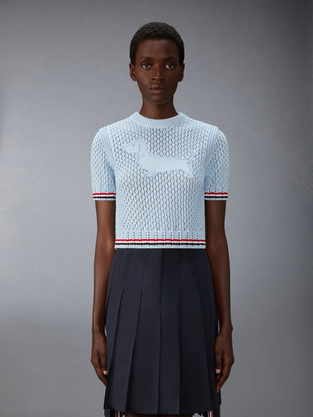 COTTON POINTELLE STITCH HECTOR RWB TEE LIGHT BLU