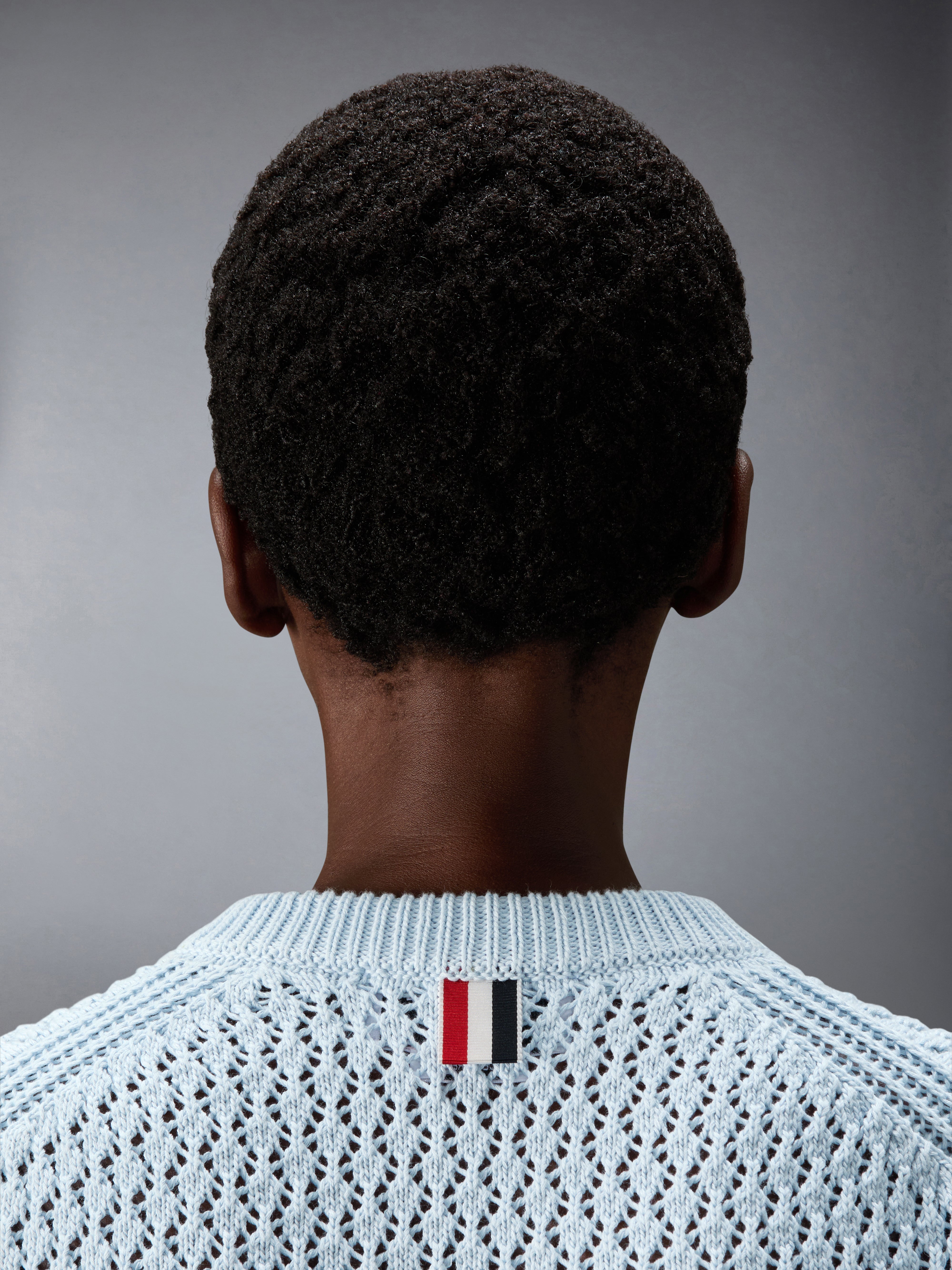 Cotton Pointelle Stitch Hector Rwb Tee | Thom Browne