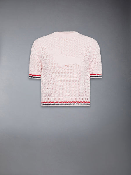 COTTON POINTELLE STITCH HECTOR RWB TEE LIGHT PINK