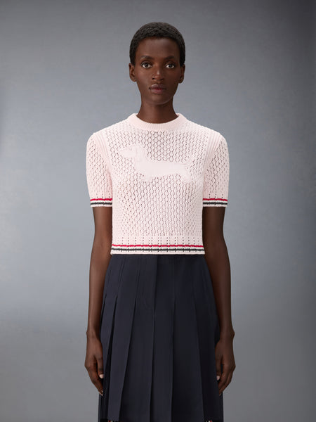 COTTON POINTELLE STITCH HECTOR RWB TEE LIGHT PINK