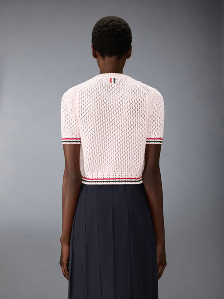 COTTON POINTELLE STITCH HECTOR RWB TEE LIGHT PINK