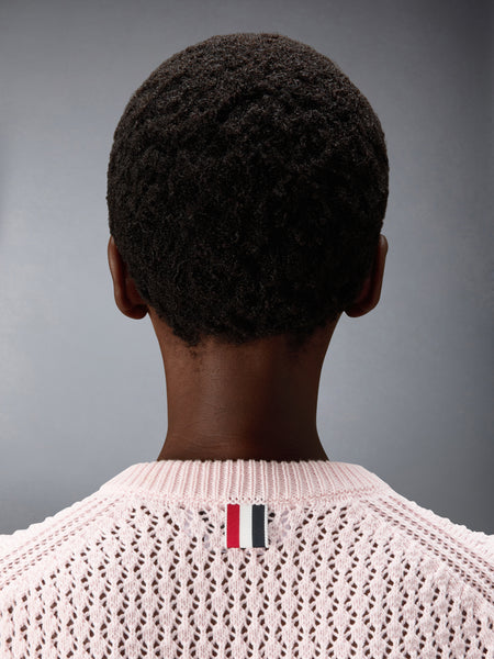 COTTON POINTELLE STITCH HECTOR RWB TEE LIGHT PINK