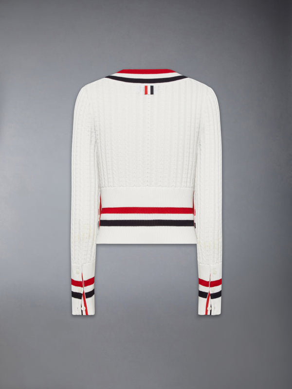 CRICKET RWB STRIPE BABY LADDER CABLE SHRUNKEN SWEATER - image 7