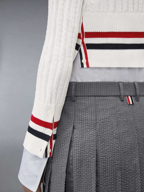 CRICKET RWB STRIPE BABY LADDER CABLE SHRUNKEN SWEATER - image 4