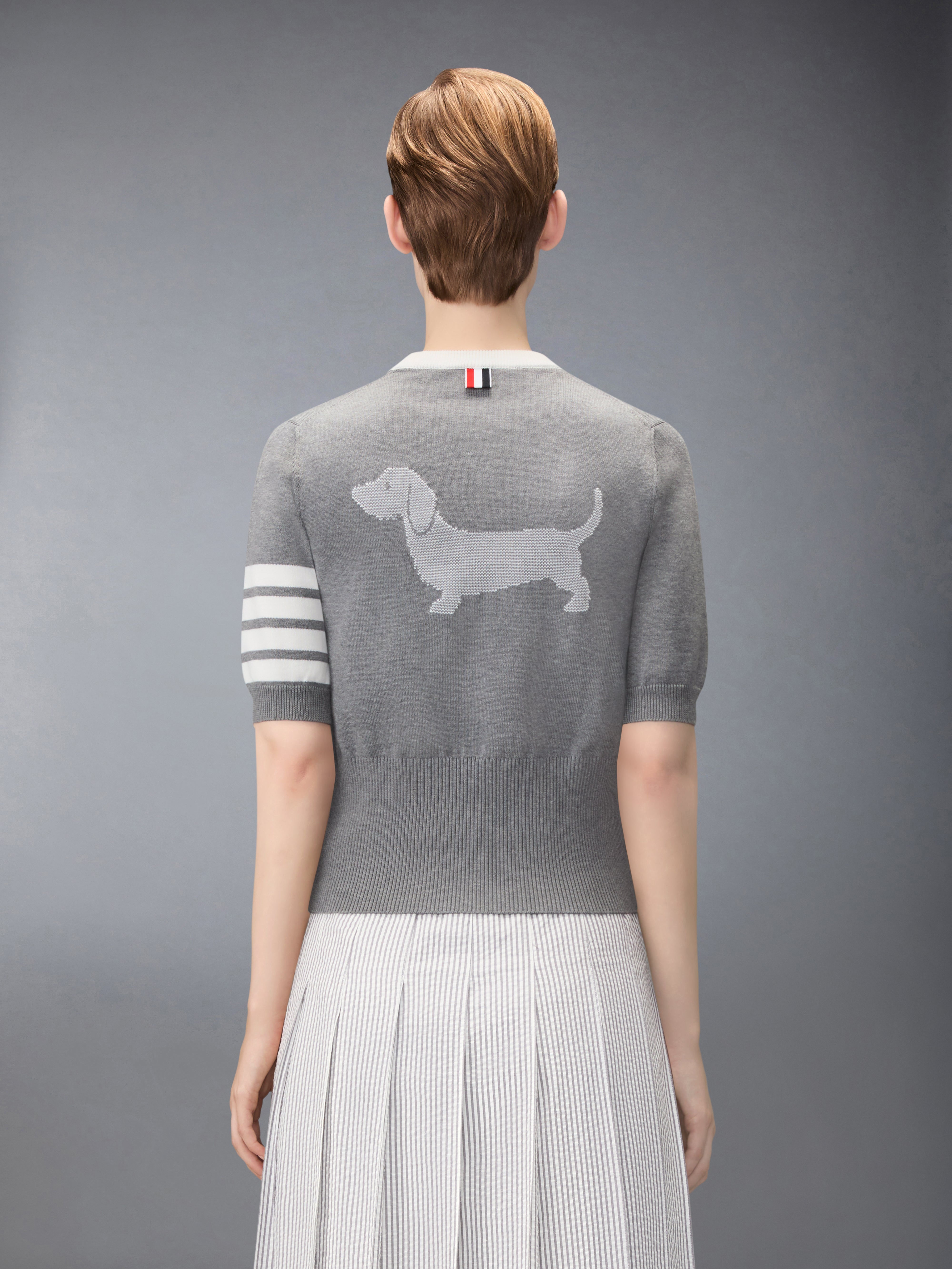 Jersey Hector Intarsia 4-Bar Tee | Thom Browne