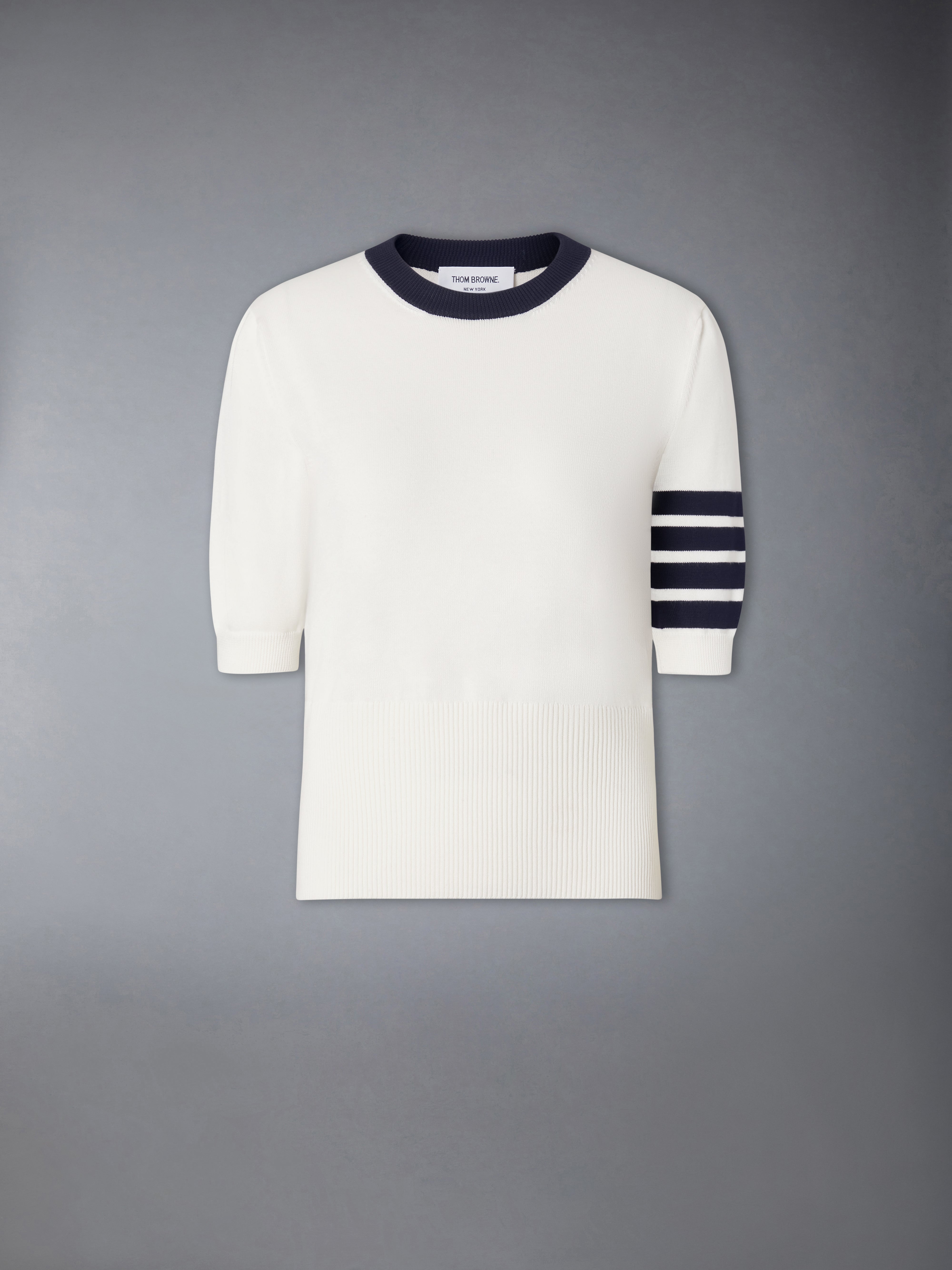 Jersey Hector Intarsia 4-Bar Tee | Thom Browne