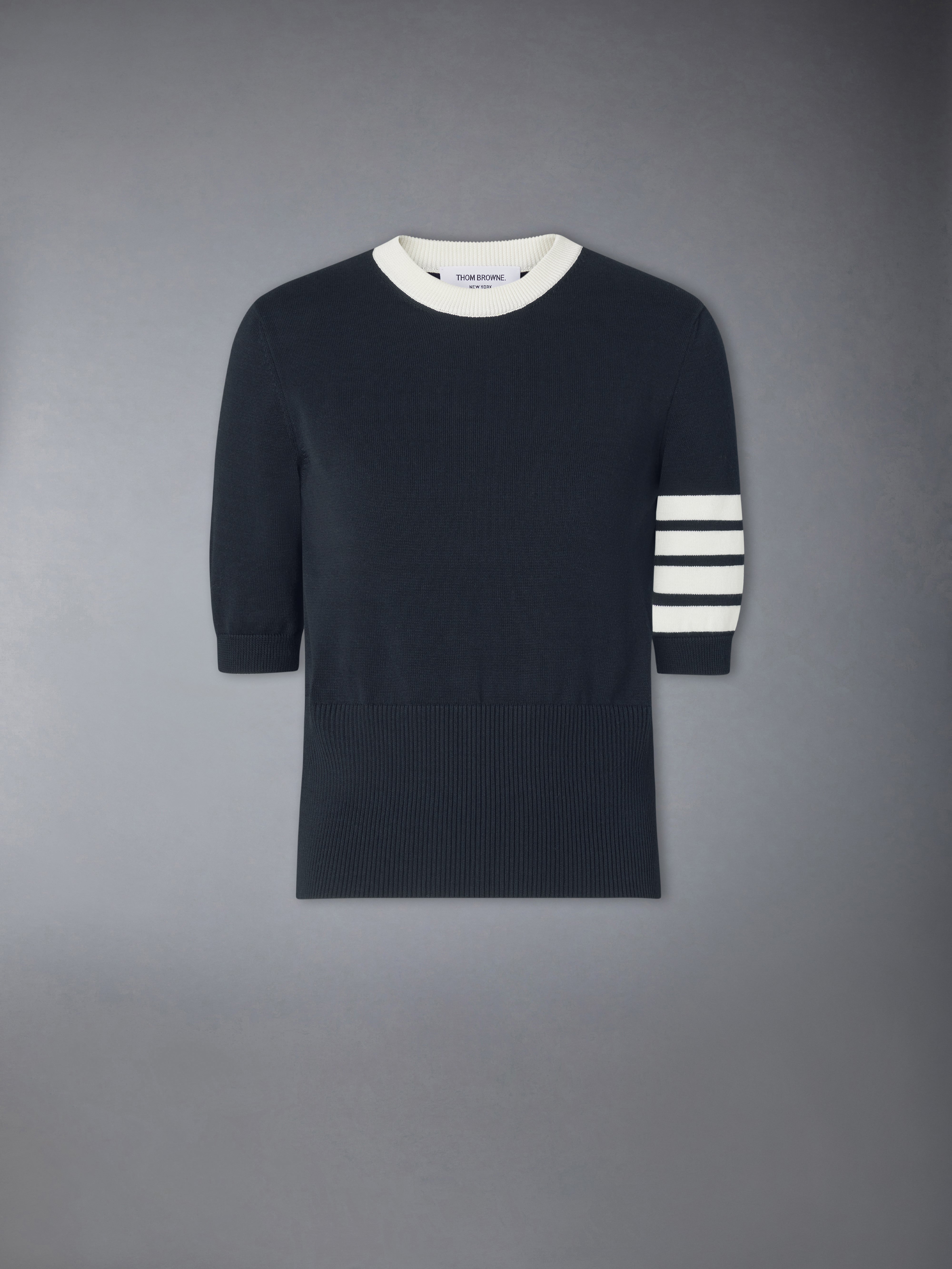 Jersey Hector Intarsia 4-Bar Tee | Thom Browne