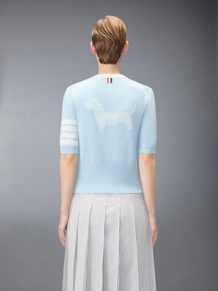 JERSEY HECTOR INTARSIA 4-BAR TEE LIGHT BLU