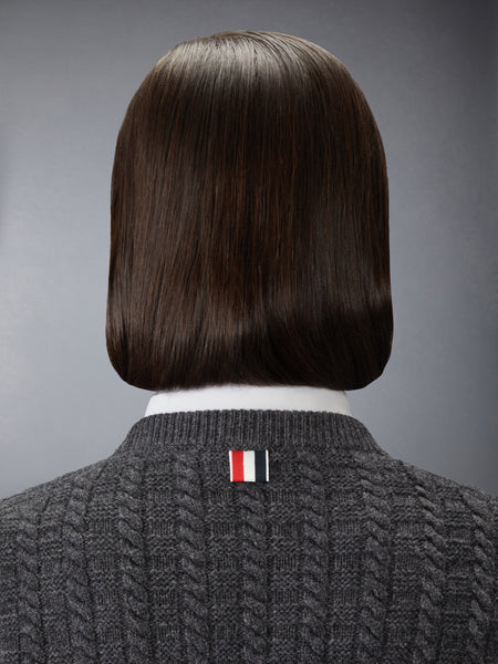MERINO WOOL 4-BAR INTARSIA ANCHOR PULLOVER DARK GREY