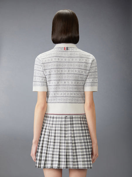 MERINO WOOL JACQUARD SNOWFLAKE TEE WHITE