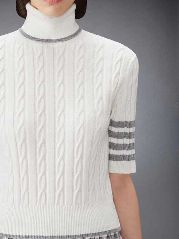 CASHMERE 4-BAR BABY CABLE STITCH TURTLENECK - image 5