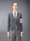 CLASSIC CASHMERE 4-BAR V-NECK CARDIGAN - MED GREY
