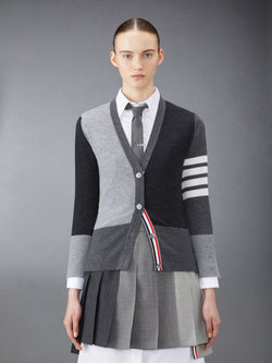 FUNMIX CASHMERE 4-BAR V-neck CARDIGAN