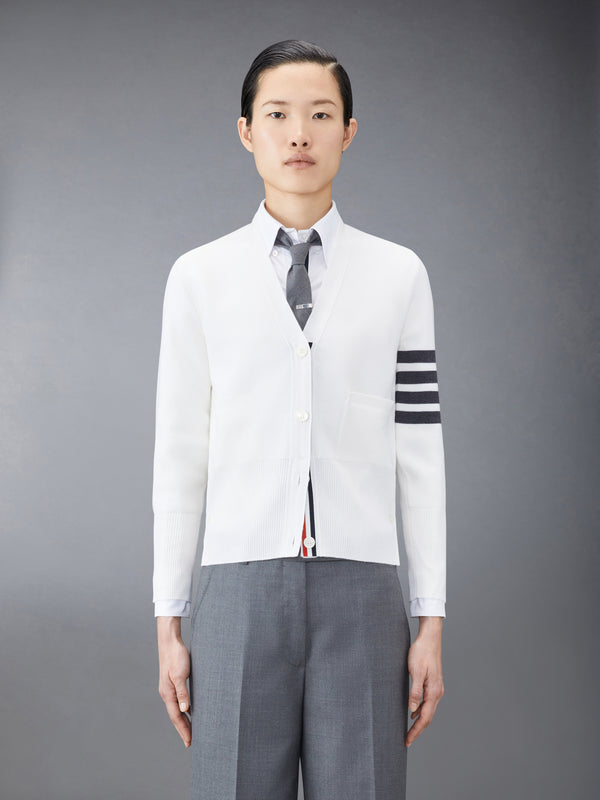WOOL 4-BAR V-NECK CARDIGAN