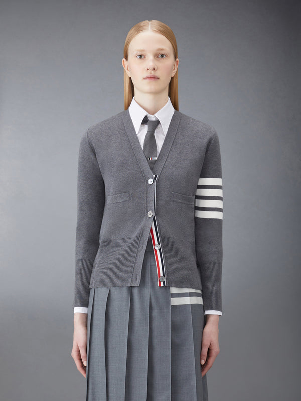 COTTON 4-BAR MILANO CLASSIC V-NECK CARDIGAN - featured image