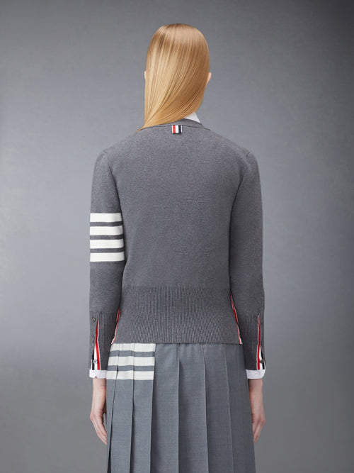 Cotton 4 Bar Milano Classic V Neck Cardigan | Thom Browne
