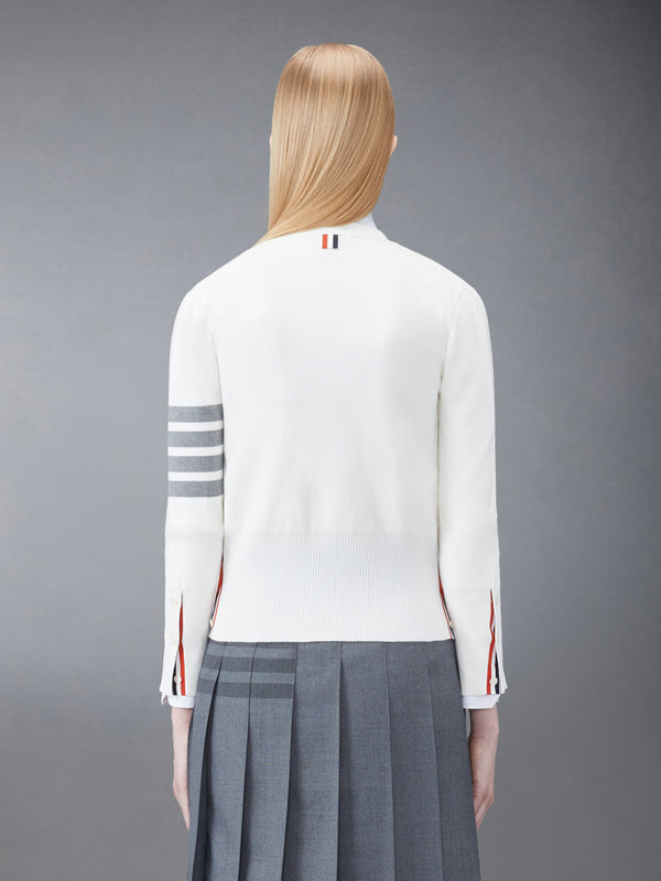 COTTON 4-BAR MILANO CLASSIC V-NECK CARDIGAN - image 2