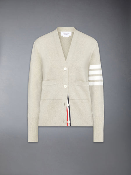 COTTON CREPE MILANO 4-BAR CARDIGAN BEIGE
