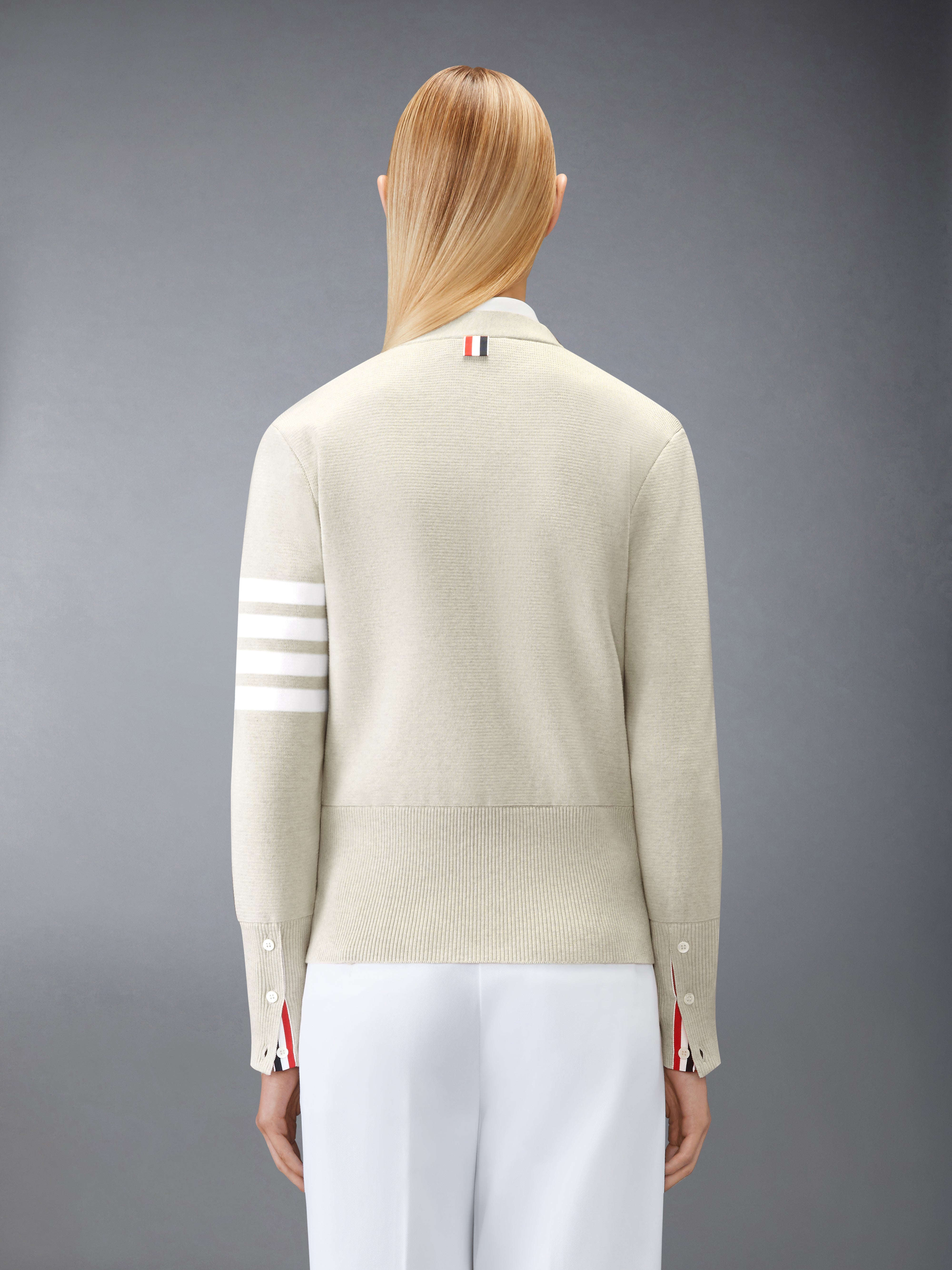 Cotton Crepe Milano 4-Bar Cardigan | Thom Browne