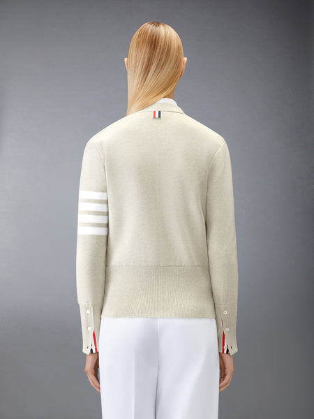 COTTON CREPE MILANO 4-BAR CARDIGAN BEIGE