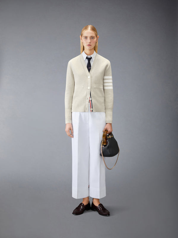 COTTON 4-BAR MILANO CLASSIC V-NECK CARDIGAN - image 3