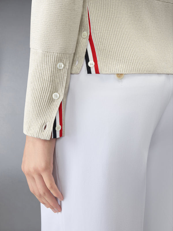 COTTON 4-BAR MILANO CLASSIC V-NECK CARDIGAN - image 4