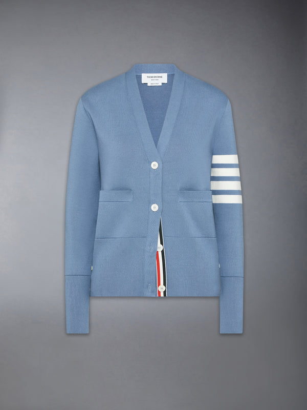 COTTON 4-BAR MILANO CLASSIC V-NECK CARDIGAN - featured image