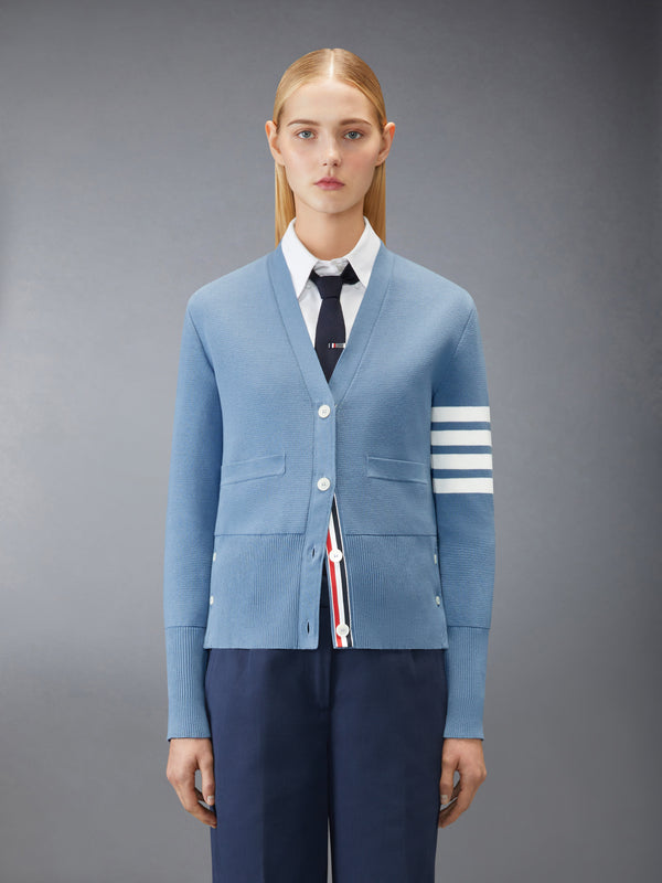 COTTON 4-BAR MILANO CLASSIC V-NECK CARDIGAN - image 1