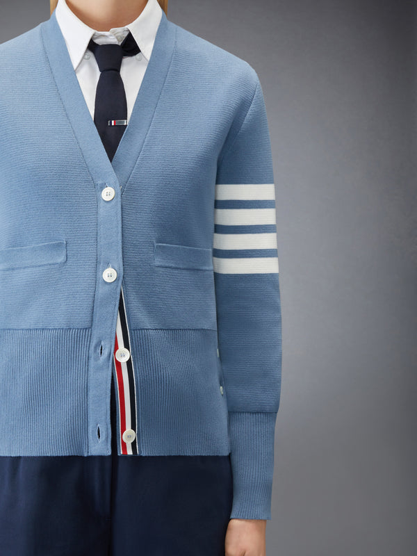 COTTON 4-BAR MILANO CLASSIC V-NECK CARDIGAN - image 5