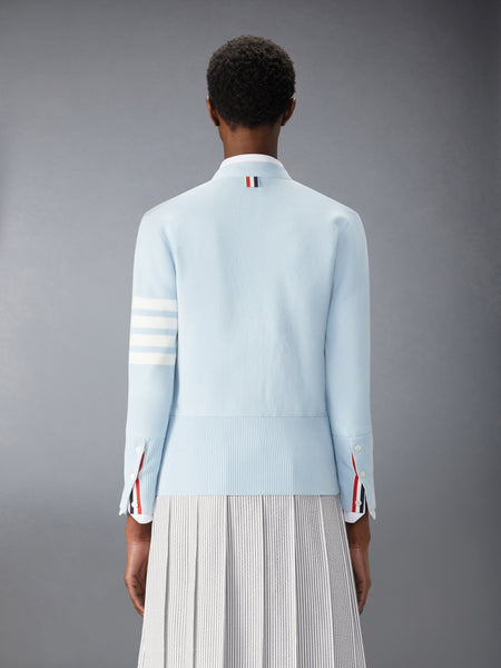 COTTON CREPE MILANO 4-BAR CARDIGAN NAVY