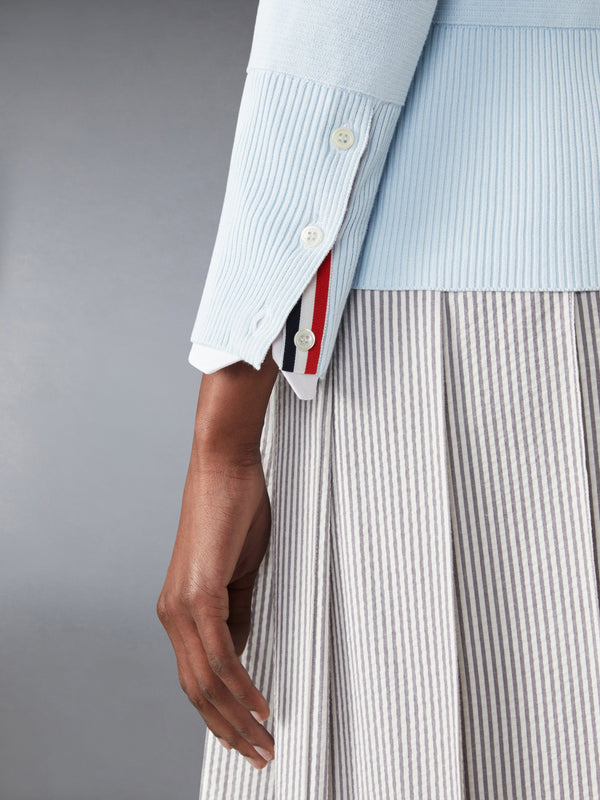 COTTON CREPE MILANO 4-BAR CARDIGAN - image 5