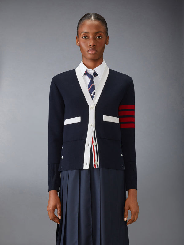 CLASSIC MILANO WOOL 4-BAR V NECK CARDIGAN - image 1