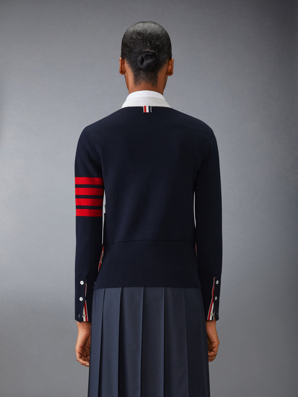 CLASSIC MILANO WOOL 4-BAR V NECK CARDIGAN - image 2