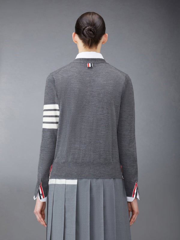 WOOL 4-BAR RELAXED V-NECK CARDIGAN - image 2