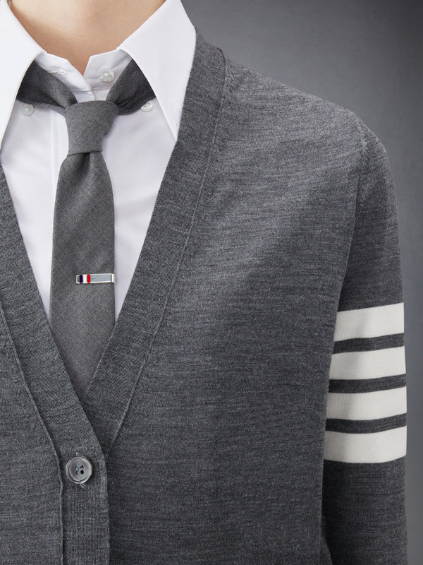 WOOL 4-BAR RELAXED V-NECK CARDIGAN - image 7