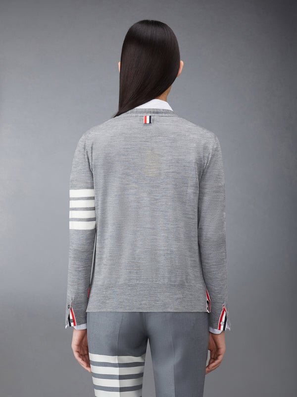 WOOL 4-BAR RELAXED V-NECK CARDIGAN - image 2
