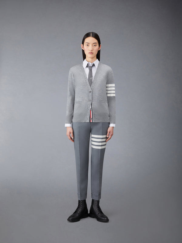 WOOL 4-BAR RELAXED V-NECK CARDIGAN - image 3