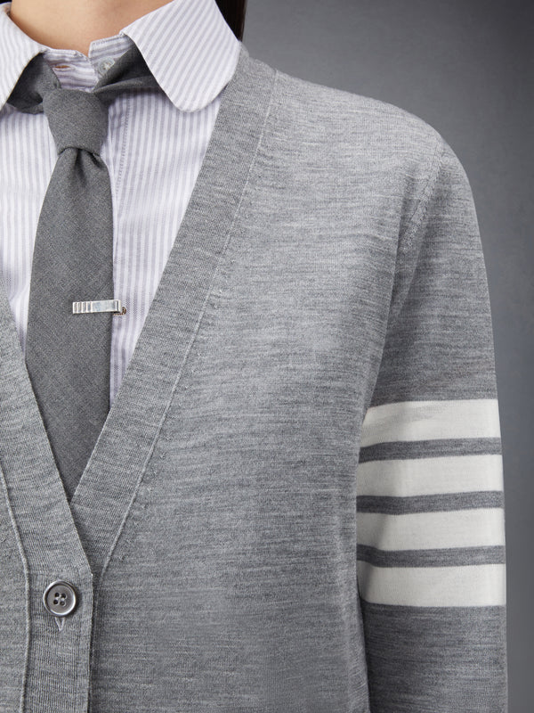 WOOL 4-BAR RELAXED V-NECK CARDIGAN - image 6