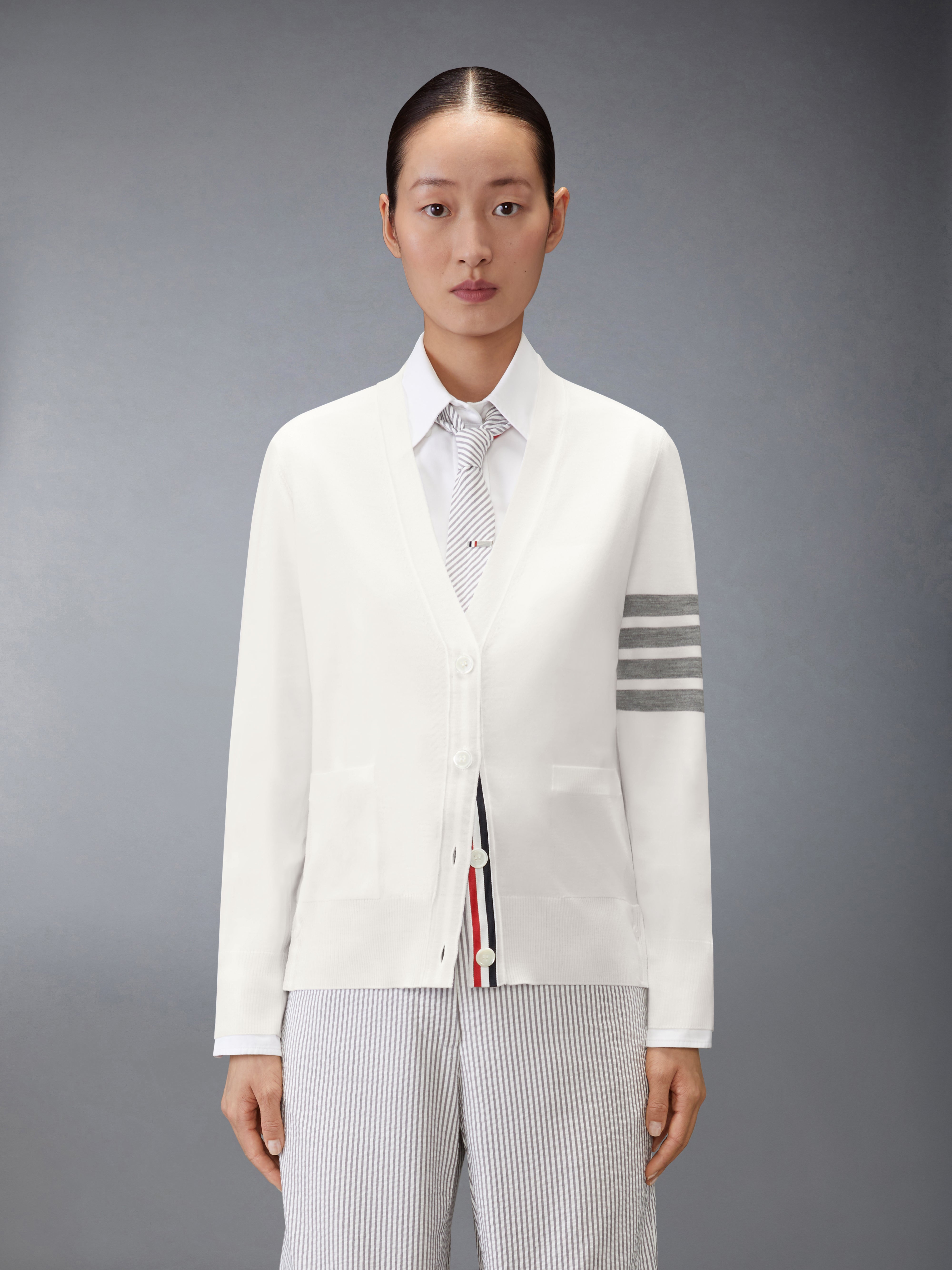 メリノウール 4‐BAR リラックスフィット カーディガン | Thom Browne