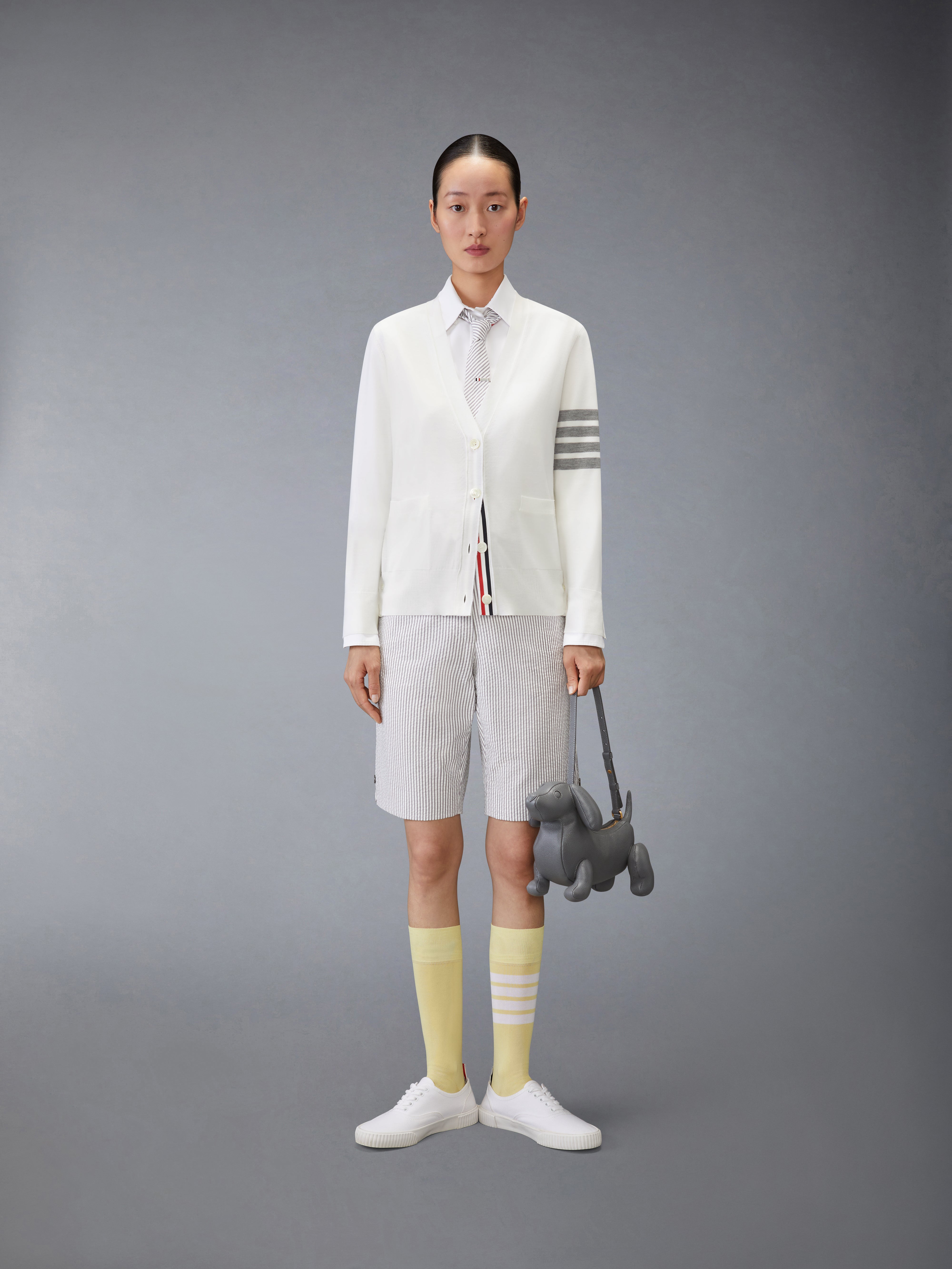 メリノウール 4‐BAR リラックスフィット カーディガン | Thom Browne