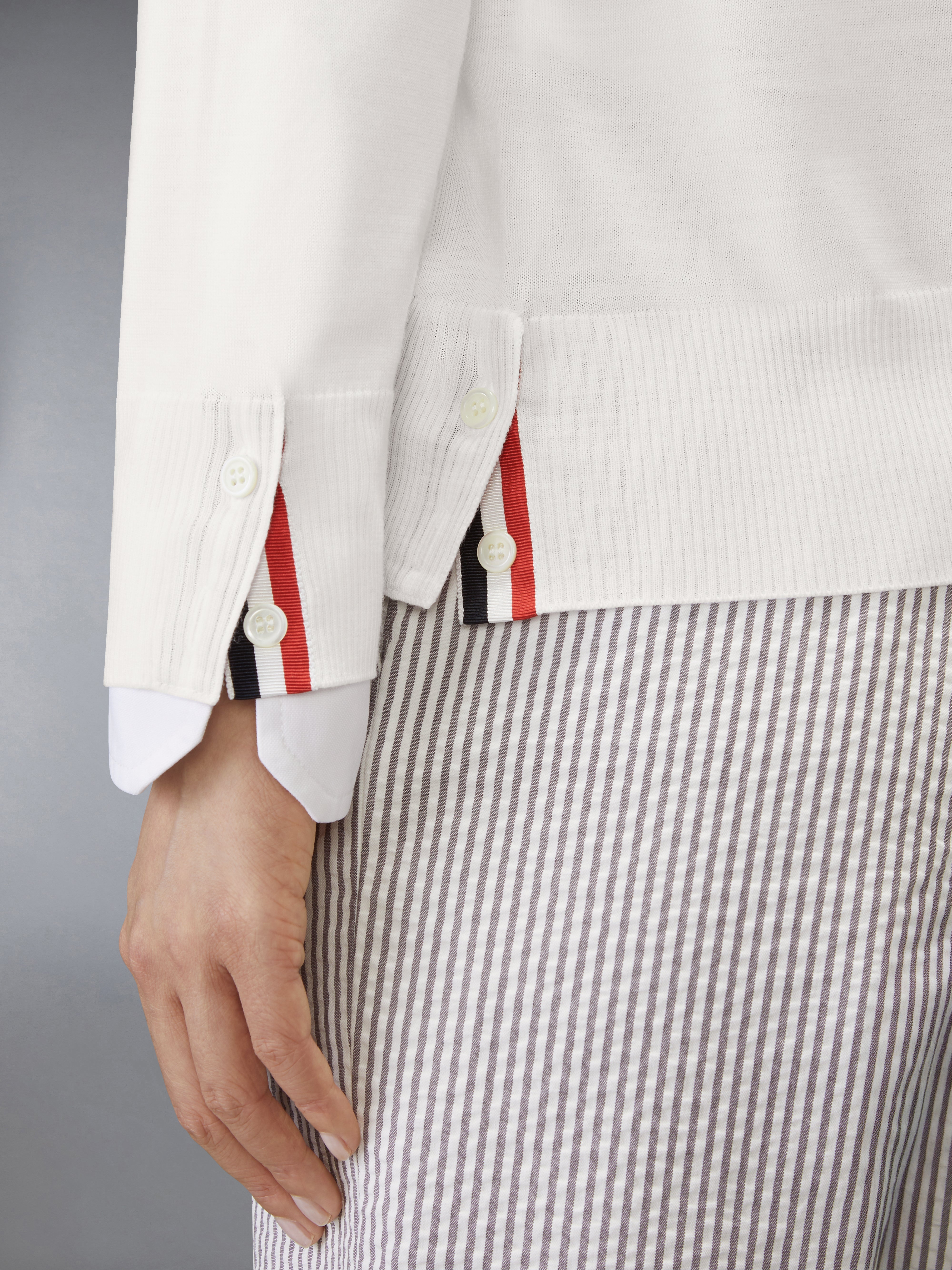 Merino Wool 4-Bar Relaxed Fit V-Neck Cardigan | Thom Browne