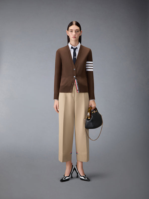 MERINO WOOL 4-BAR RELAXED FIT V-NECK CARDIGAN - image 3