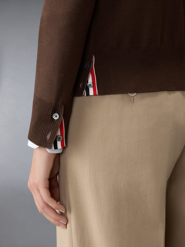 MERINO WOOL 4-BAR RELAXED FIT V-NECK CARDIGAN - image 4