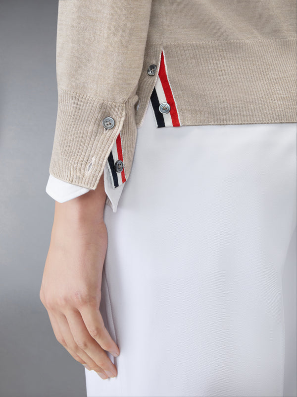 MERINO WOOL 4-BAR RELAXED FIT V-NECK CARDIGAN - image 4