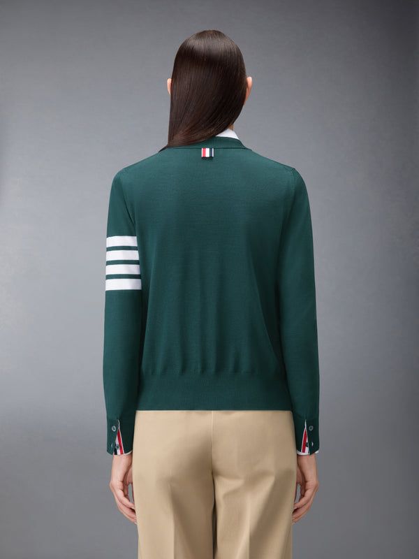 MERINO WOOL 4-BAR RELAXED FIT V-NECK CARDIGAN - image 2