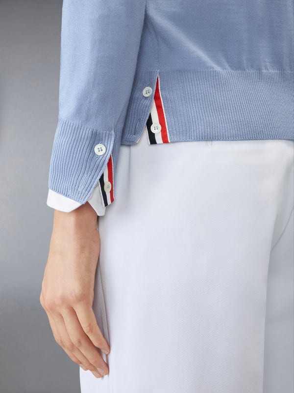 MERINO WOOL 4-BAR RELAXED FIT V-NECK CARDIGAN - image 4