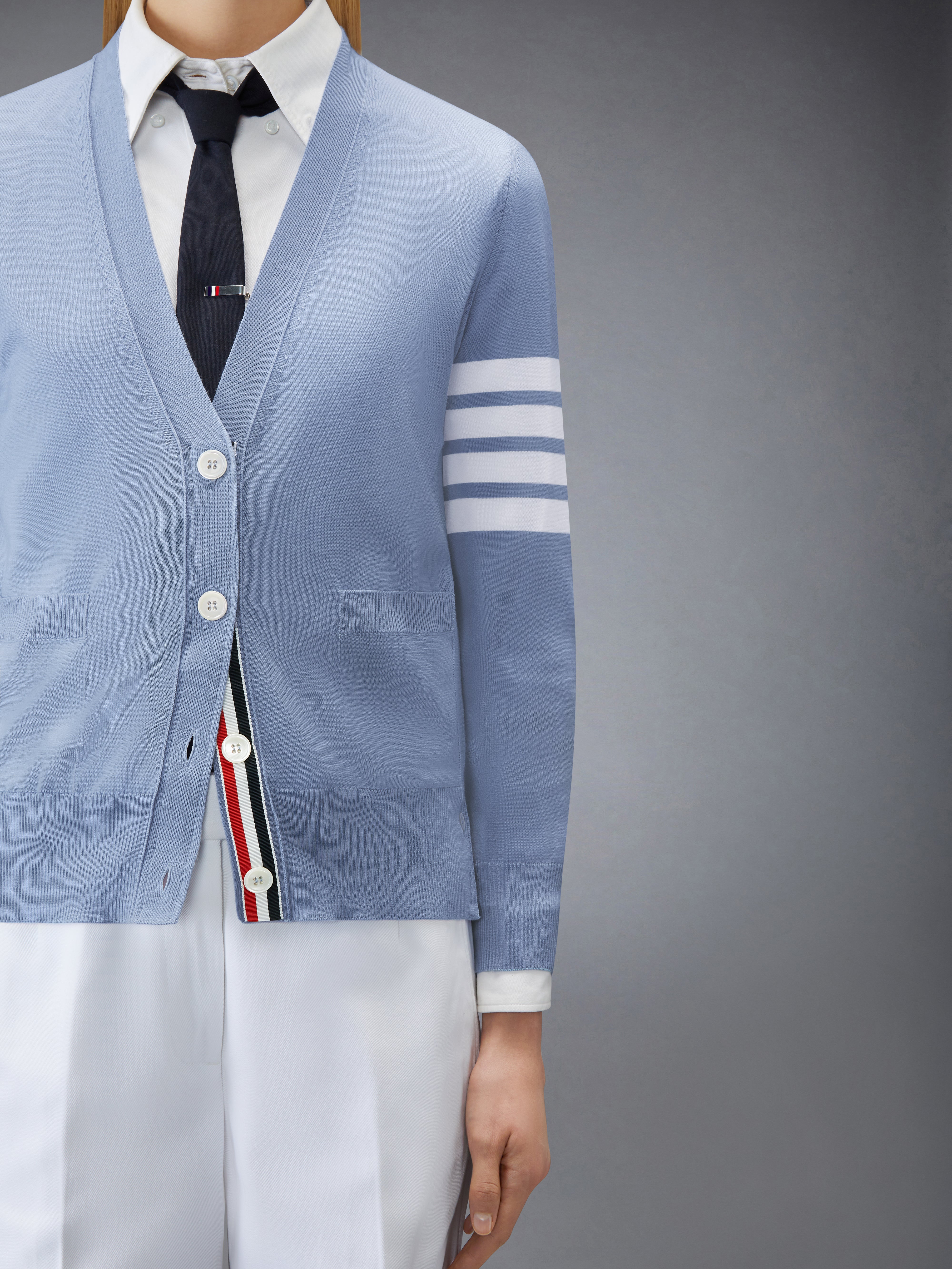 メリノウール 4‐BAR リラックスフィット カーディガン | Thom Browne