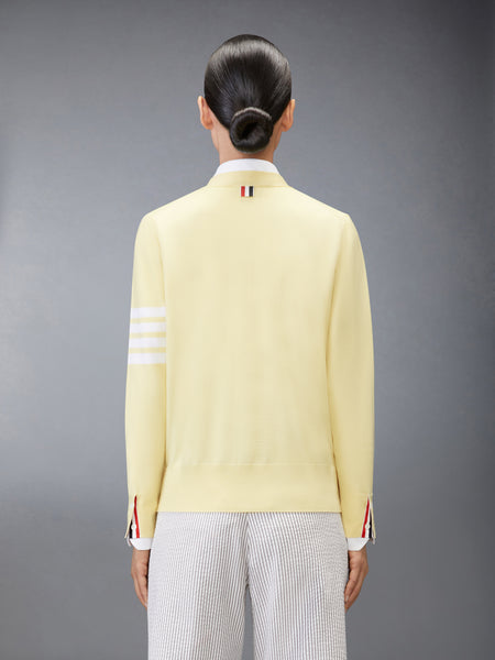 MERINO WOOL 4-BAR RELAXED FIT V-NECK CARDIGAN