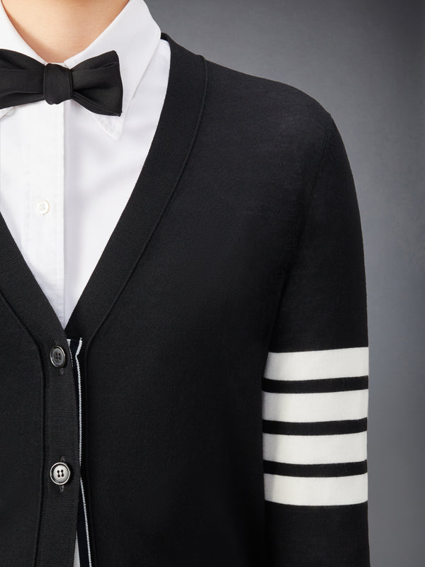 FINE MERINO WOOL 4-BAR RELAXED FIT CARDIGAN