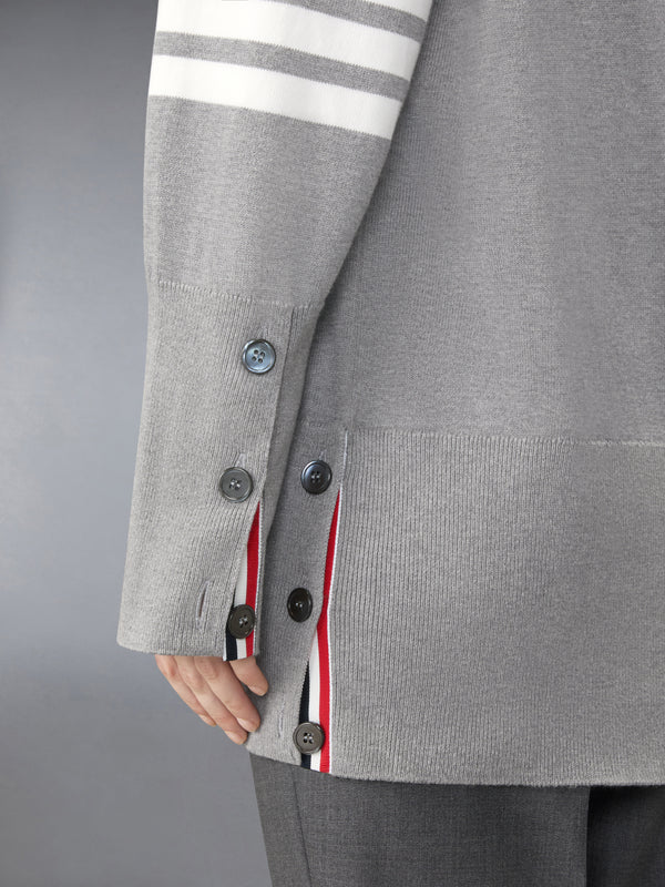 JERSEY STITCH COTTON 4-BAR EXAGGERATED FIT CARDIGAN - image 5